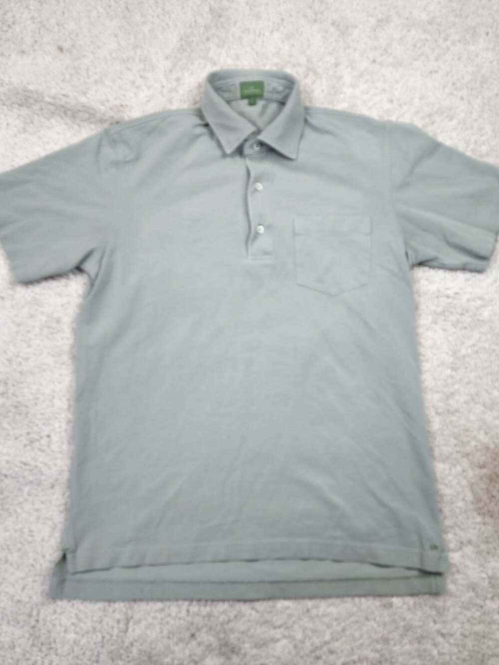 Sid Mashburn Mens Small S Light Green Cotton t Sleeve Polo Shirt Pocket USA GUC